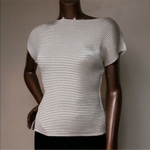 Vintage Nicola Cream crinkle Satin Unique Blouse